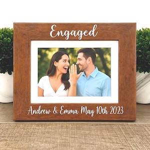 Engaged Engagement personalized picture frame, engagement gift, Christmas engagement gift, engagement gift for couple, She said yes