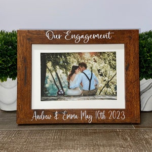 Our Engagement picture frame, personalized engagement gift, Christmas engagement gift, engagement gift for couple, She said yes
