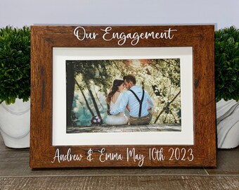 Our Engagement picture frame, personalized engagement gift, Christmas engagement gift, engagement gift for couple, She said yes