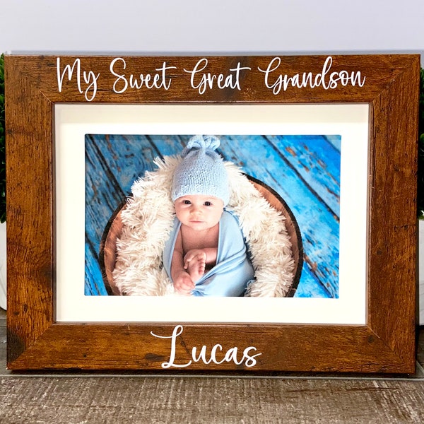 My sweet Great Grandson personalized picture frame, Grandma gift, Mother's Day gift, Grandfather gift, Mimi gift, Nana gift, new baby gift