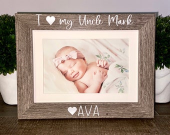 I love my uncle personalized picture frame, Father's Day gift, Uncle gift, Uncle new baby gift, Uncle gift from child, Uncle birthday gift