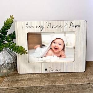I love my Nana & Papa personalized picture frame, Grandpa gift, Father&#39;s Day gift, Grandpa Father&#39;s Day, Nana gift