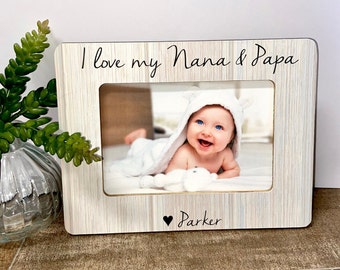 I love my Nana & Papa personalized picture frame, Grandpa gift, Father's Day gift, Grandpa Father's Day, Nana gift