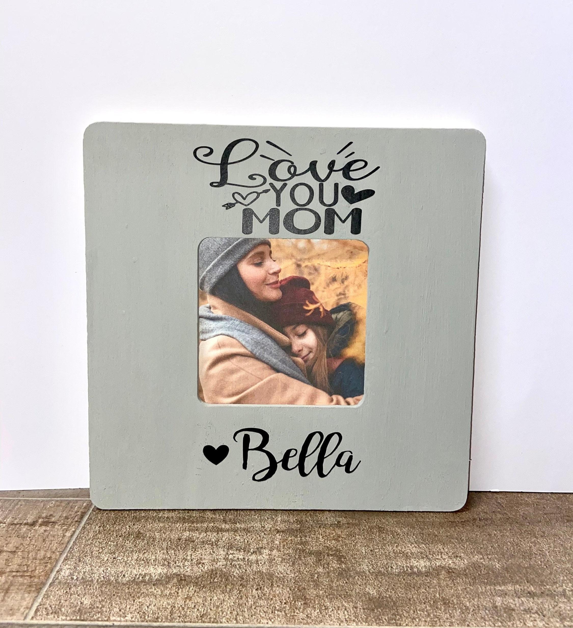 Love you Mom personalized picture frame Mother's Day Etsy