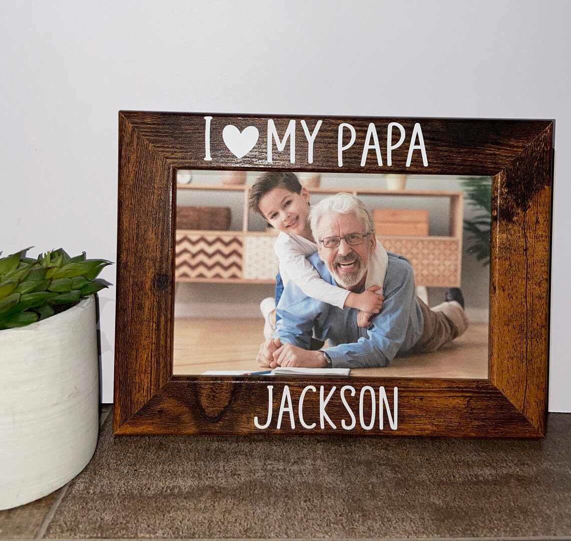 I love my Papa personalized picture frame Grandpa gift Etsy