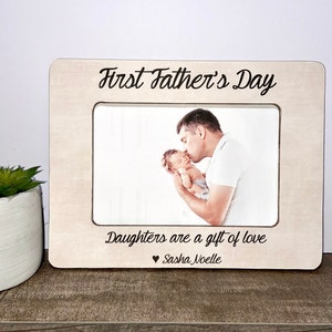 First Father&#39;s Day personalized picture frame gift, Fathers Day gift, gift from daughter, New dad gift, First Father&#39;s Day, Daddy gift