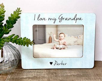 I love my Grandpa personalized picture frame, Grandpa gift, Father's Day gift, Grandpa Father's Day