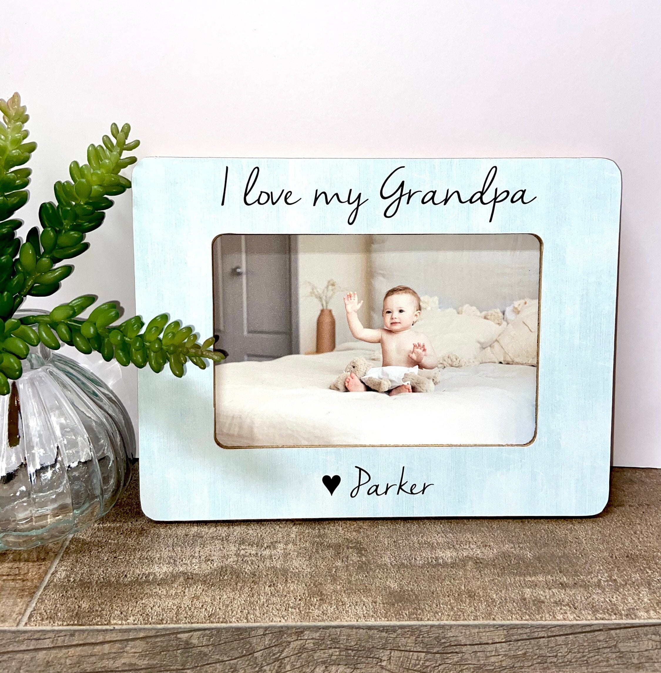 I love my Grandpa personalized picture frame Grandpa gift Etsy