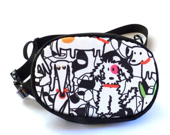 Fanny Pack Bum Bag Crossbody Bag - Party Dogs Print