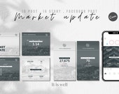 Real estate market update templates |  Market Stat | Realtor Marketing | Instagram Post |  IG story | Facebook Post | Canva Editable