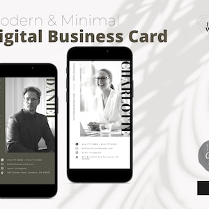 Minimale Digitale Visitenkarte | Visitenkarten | Maklermarketing | Unternehmer | EDITIERBARE Digitale Visitenkarte Canva Template