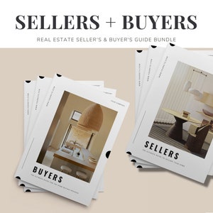 Real Estate Seller and Buyer Guide Bundle | Modern Minimal | Real Estate Marketing Brochure | Seller&#39;s Buyer&#39;s handbook | Realtor template