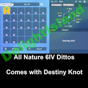 Ditto Package (25x, All Natures, Breeding Items, 6IV, Shiny