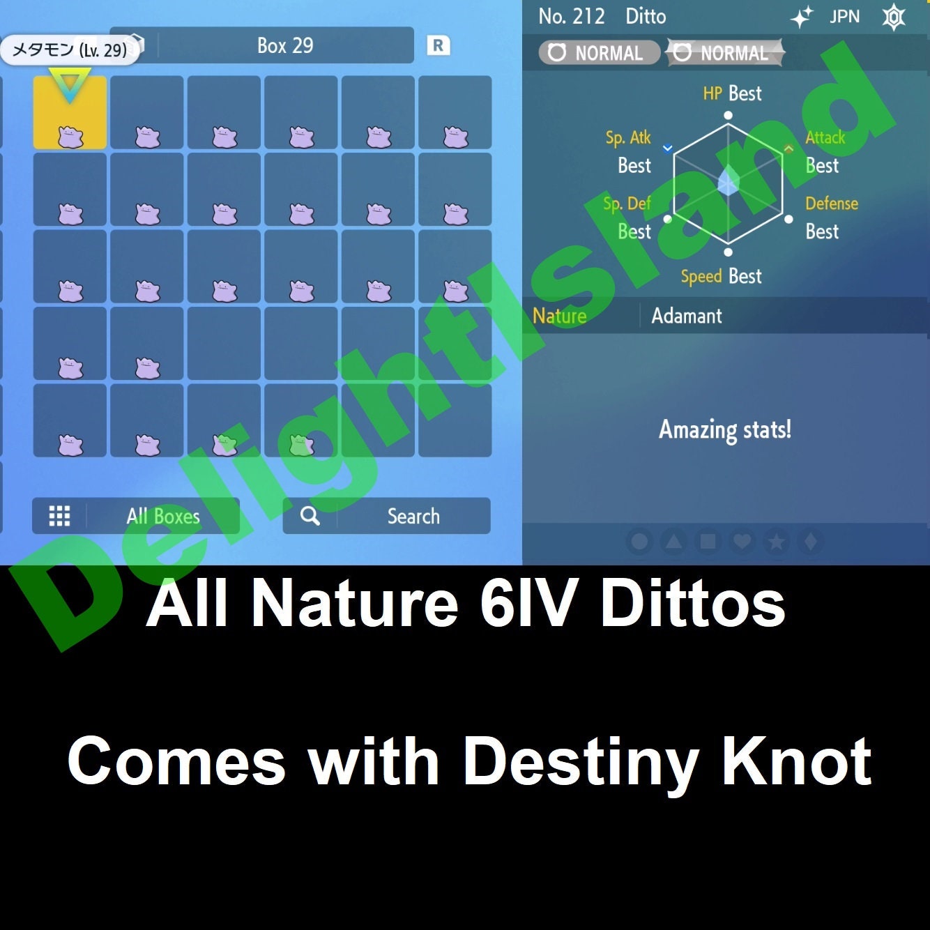 🍊Shiny/Non-shiny Ditto Japanese Destiny Knot 6IV🍇Scarlet/Violet (💯Legal)