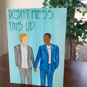 Tarjeta de boda - Don't Mess This Up - 2 novios - Tarjeta de felicitación