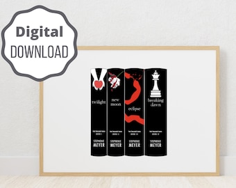 Twilight Saga Book Stack | Bookish Art | DIGITAL DOWNLOAD