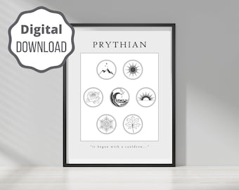 Prythian Courts | ACOTAR Inspired | Book Wall Art | DIGITAL DOWNLOAD
