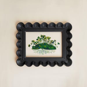 Whimsical Grounding Floral Green Earthy Art Print - ‘Slowing Down’