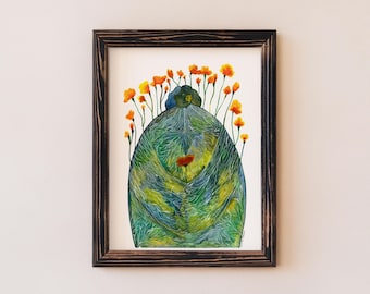 Divine Feminine Whimsical Earthy Spiritual Art Print - ‘What We Hold Inside’