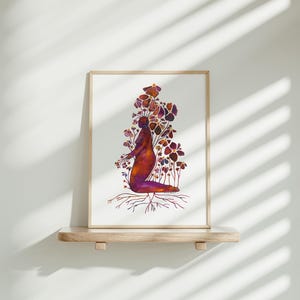 The Space Between - watercolour painting, original painting, cold press paper painting, whimsical floral feminine art, floral earthy art