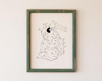 Feminine Mental Health Self Love Floral Art Print - “Worthy”