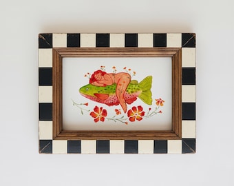 Colorful Floral Feminine Fish Folk Art Print - ‘Where The Water Leads Us’