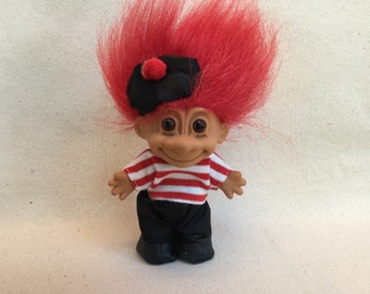 Russ Troll Frenchman, Red Hair Troll, Around the World Troll, International Troll, Troll wearing Beret