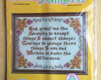 SOO-Z Cross Stitch Sampler Serenity Prayer, Embroidery Kit, Kit # S127