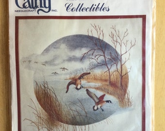 Canada Geese Needlecraft Kit by Cathy, Crewel and Embroidery, Kit 0502