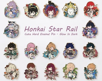 Honkai Star Rail schattige karakters - Glow in the Dark - harde emaille pin goudkleurige beplating