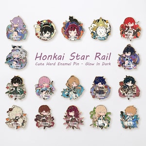 Honkai Star Rail Cute Characters - Glow in the Dark - Hard Enamel Pin Gold Color Plating