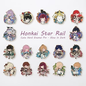 Honkai Star Rail Cute Characters - Glow in the Dark - Vol. 1 - Hard Enamel Pin Gold Color Plating