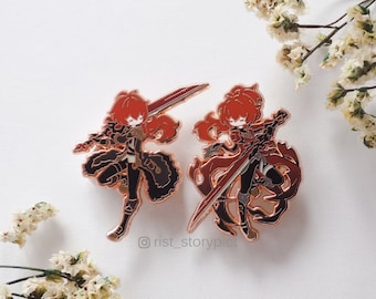 Genshin-impact schattige karakters hard emaille pin - roségoud (deel 6)