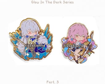 Honkai Star Rail schattige personages - Glow in the Dark - Vol. 3 - Harde emaille pin goudkleurige beplating