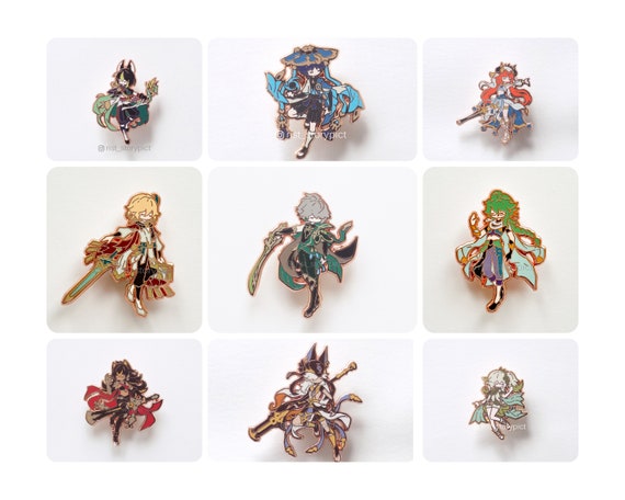 Genshin Impact Cute Characters Hard Enamel Pin- Rose Gold (Part 3)