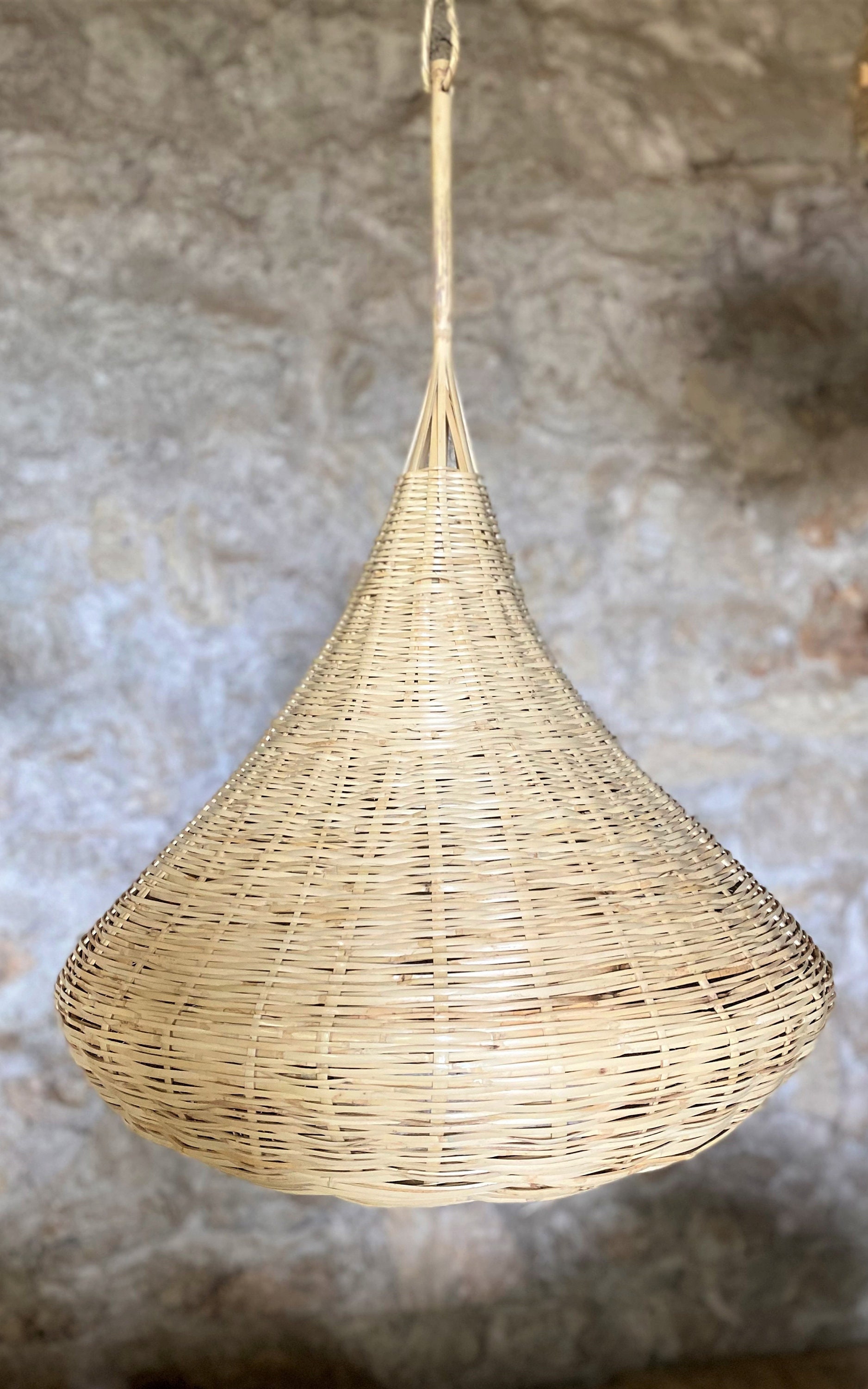 Suspension en Roseau; Reed Lampshade