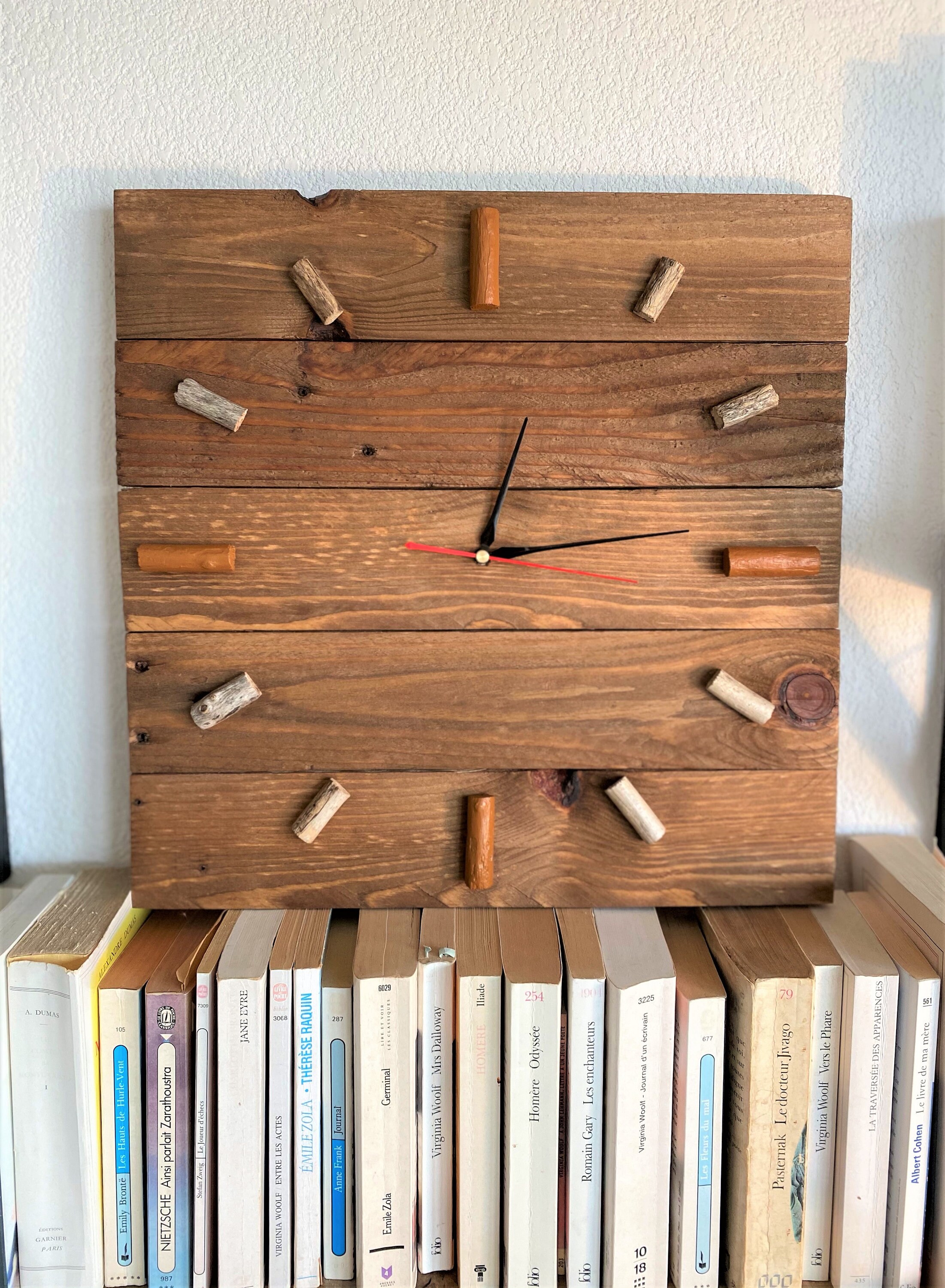 Horloge en Bois Flotté et de Palettes, Décoration Intérieur, Clock, Drift Wood