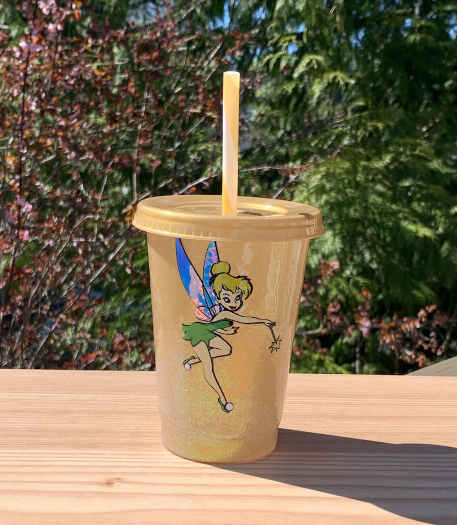 Tinkerbell glitter tumbler Dishwasher safe 15.5 oz tumbler Etsy