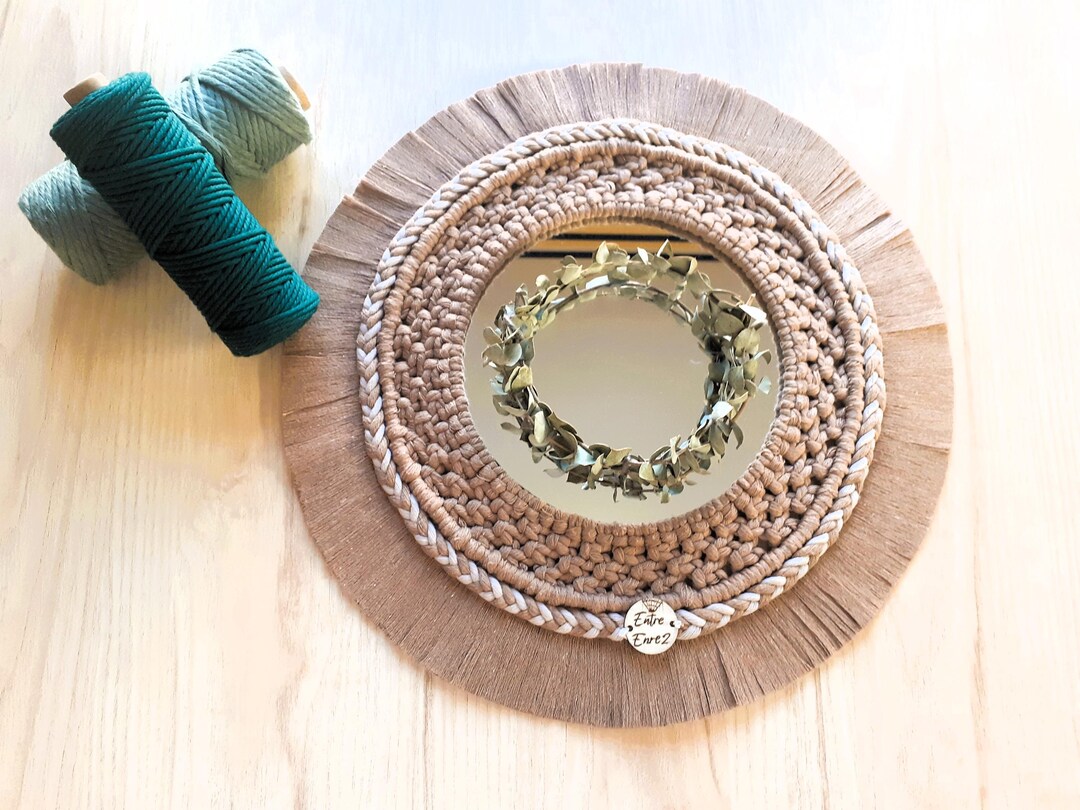 Round Macrame Pure White Designer Mirror