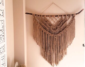 Big macramé wallhanging, macrame headboard