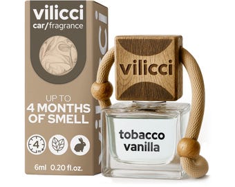 Vilicci Car Air Freshener Tobacco Vanilla, Cruelty-Free Car Diffuser, Vegan Oil Ingredients, Long-Lasting Scent, Handmade Car Perfume