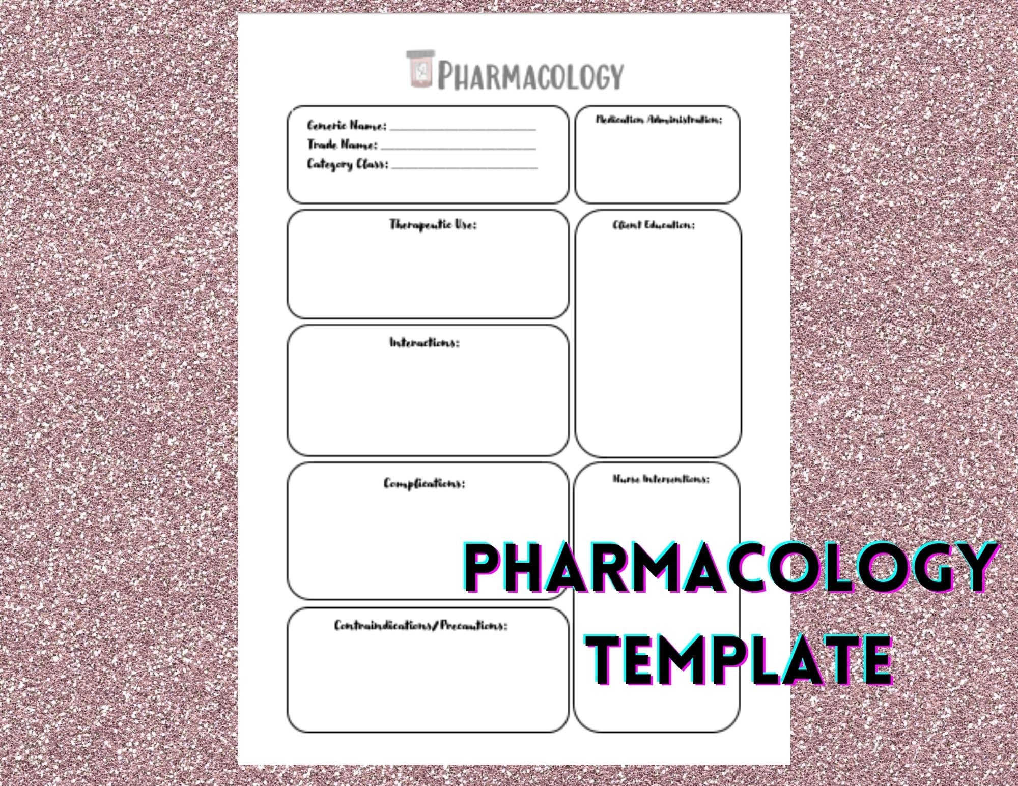 Pharmacology Template Pharmacology Study Guide Medication Etsy Pharmacology Template Pharmacology Study Guide Medication Etsy