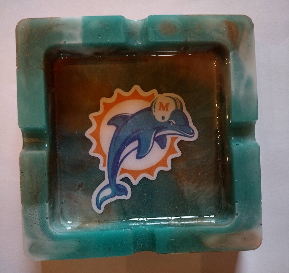Miami Dolphins Ashtray / Miami Dolphins Sports Gifts / Sports Etsy