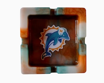 Miami Dolphins Ashtray - Perfect sports gift for him & birthday gift!