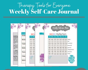 Self-care weekly journal,  Mindfulness Journal, Emotion Journal, Gratitude Journal, habit tracking journal