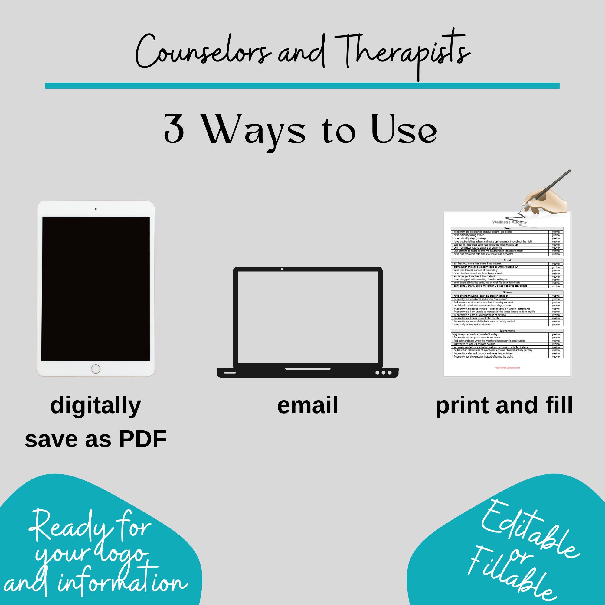 Informed consent for counselors psychotherapists editable forms 