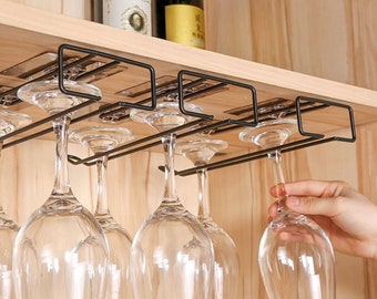 Glass Holder Bottle Hanging Type Home Decorations Metal Bracket Wine Rack Bar UK