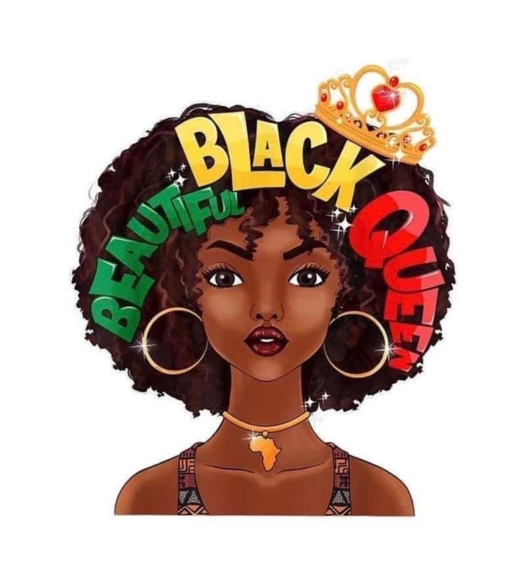 Beautiful Black Queen PNG File Fro Queen PNG File Etsy