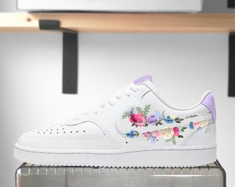 Nike Floral Shoes - Etsy