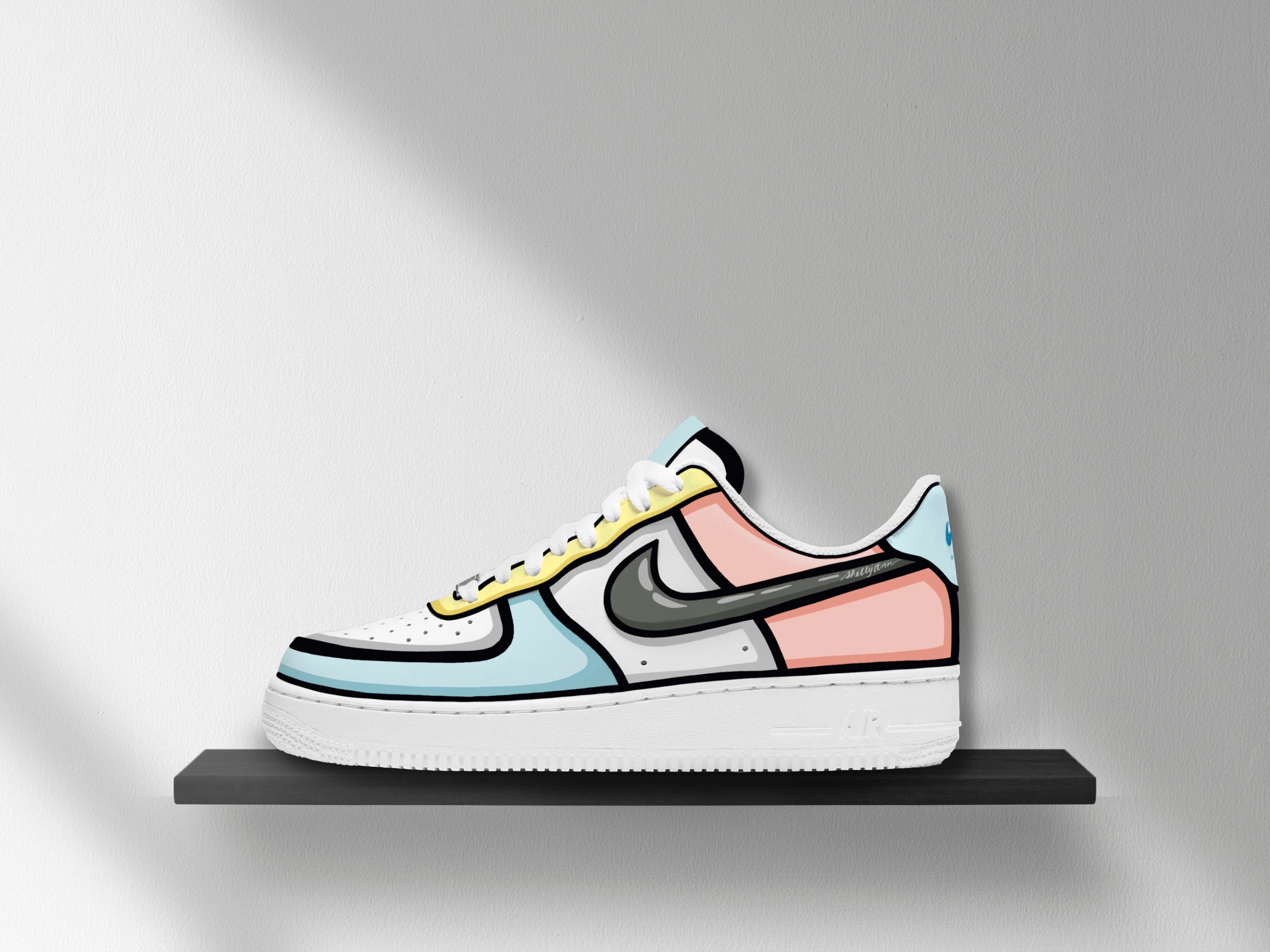 Solid Color Cartoon Air Force 1's – Tori's Custom Art